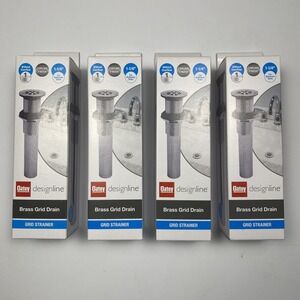 Oatey - Designline Chrome-Plated Brass Grid Drain‎ w/o Overflow HDC9691 (4-pack)